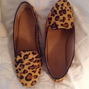 J. Crew calf hair leopard print shoes