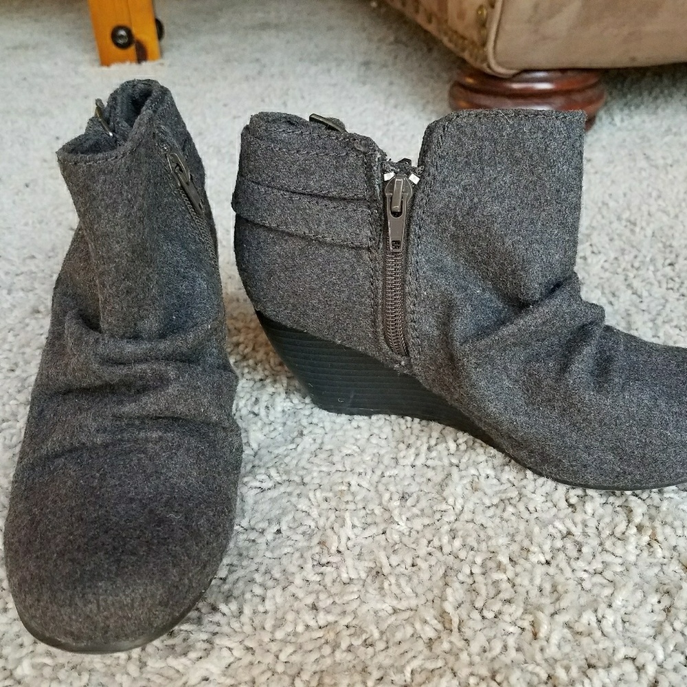 Blowfish Grey Wedge Ankle Boots
