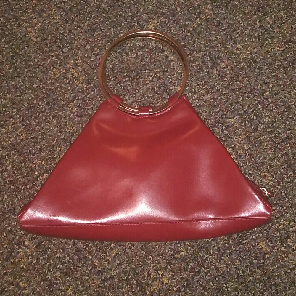 Wilson's leather maroon triangle shaped purse