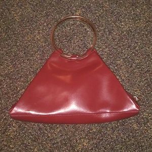 Wilson's leather maroon triangle shaped purse