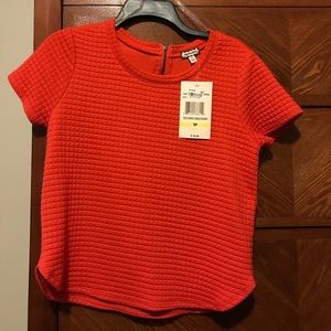 NWT Orange Textured Quilted Top Medium eyeshadow