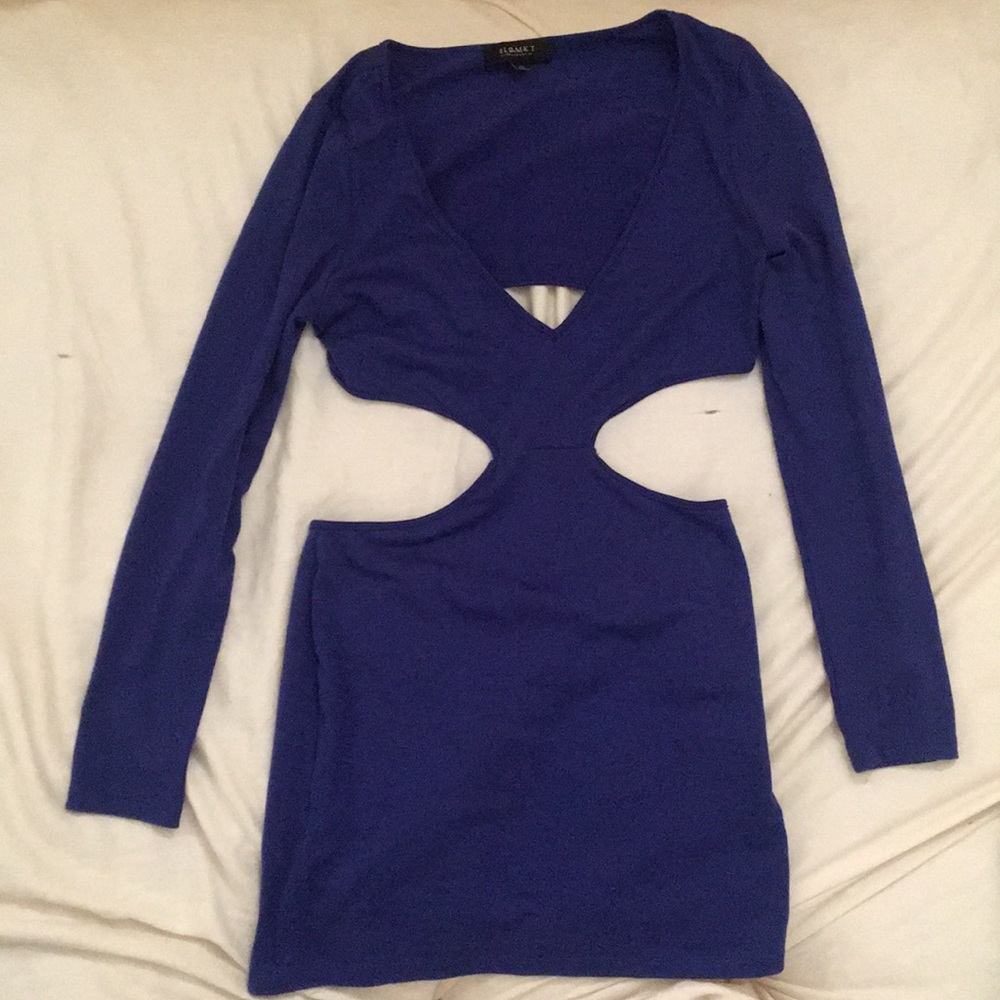Nasty Gal blue mini dress with cutouts