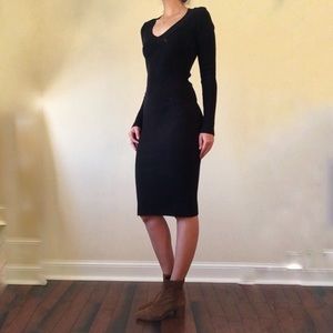 Black Bodycon Sweater Dress