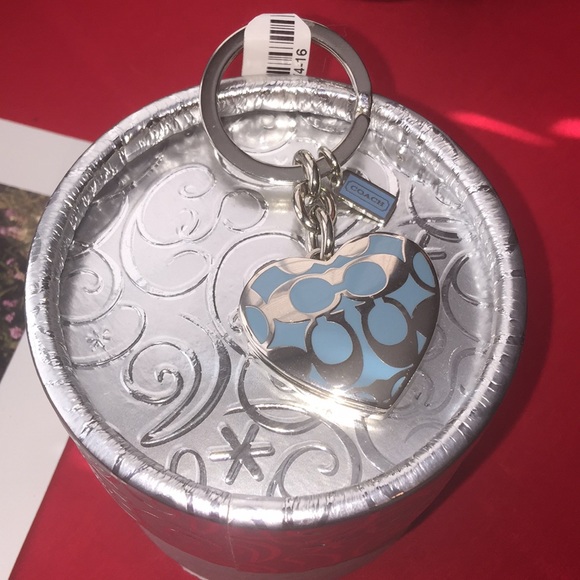 Coach Accessories - 💙Coach Silver and Blue Key Chain💙
