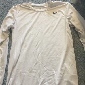 White long sleeve Nike dri fit top