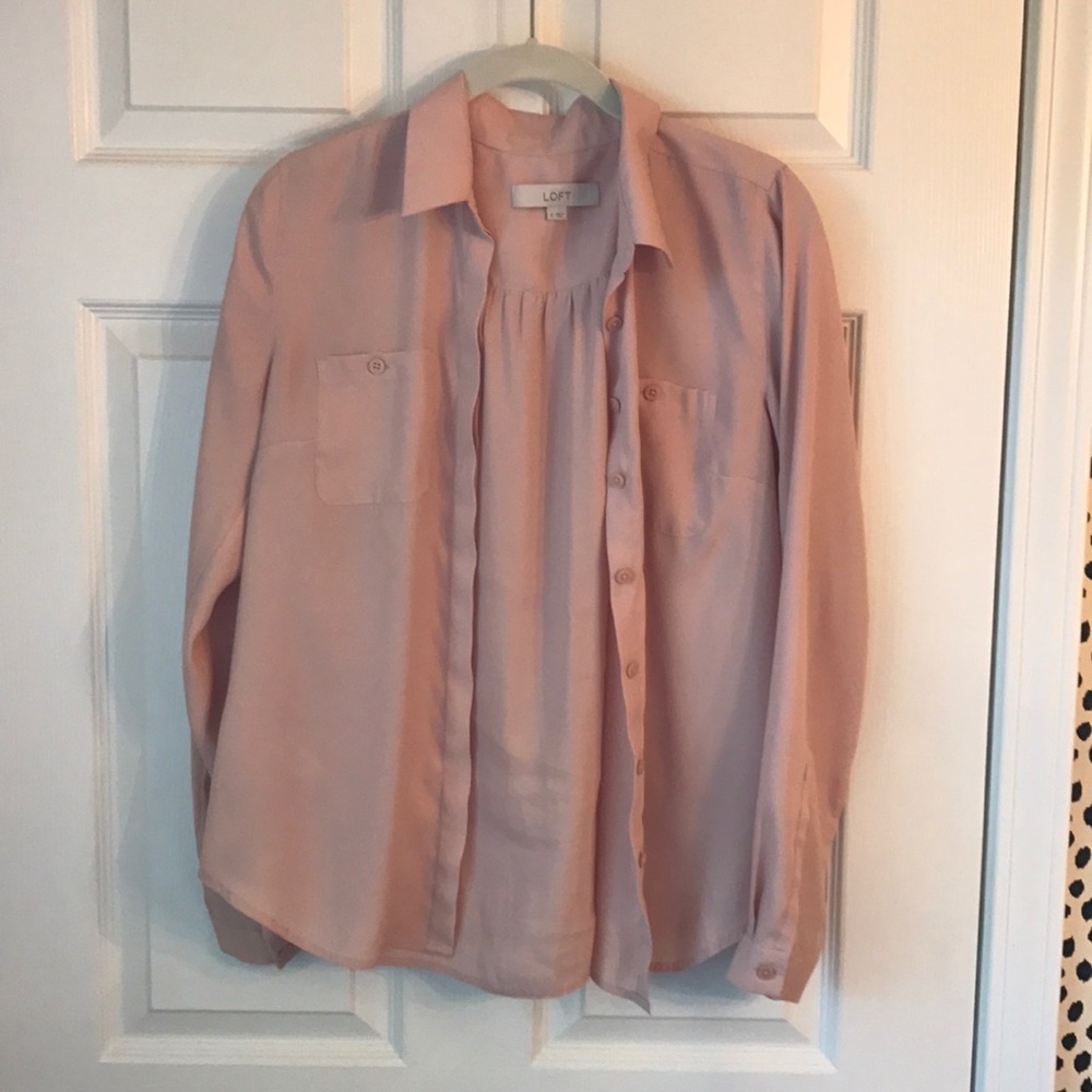 LOFT Blush Pink Button Down