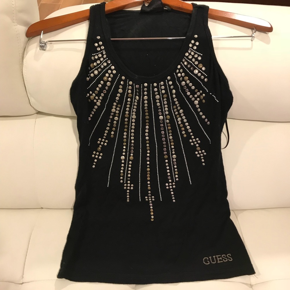 Guess beaded cotton tank