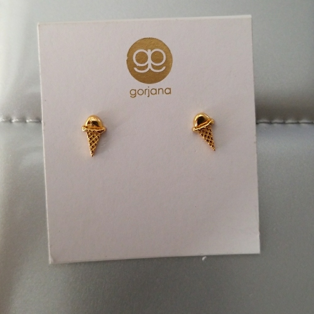 Gold ice cream cone Gorjana earrings
