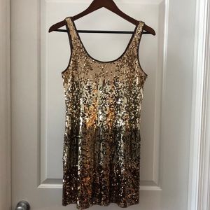 EXPRESS—Ombré sequin mini dress