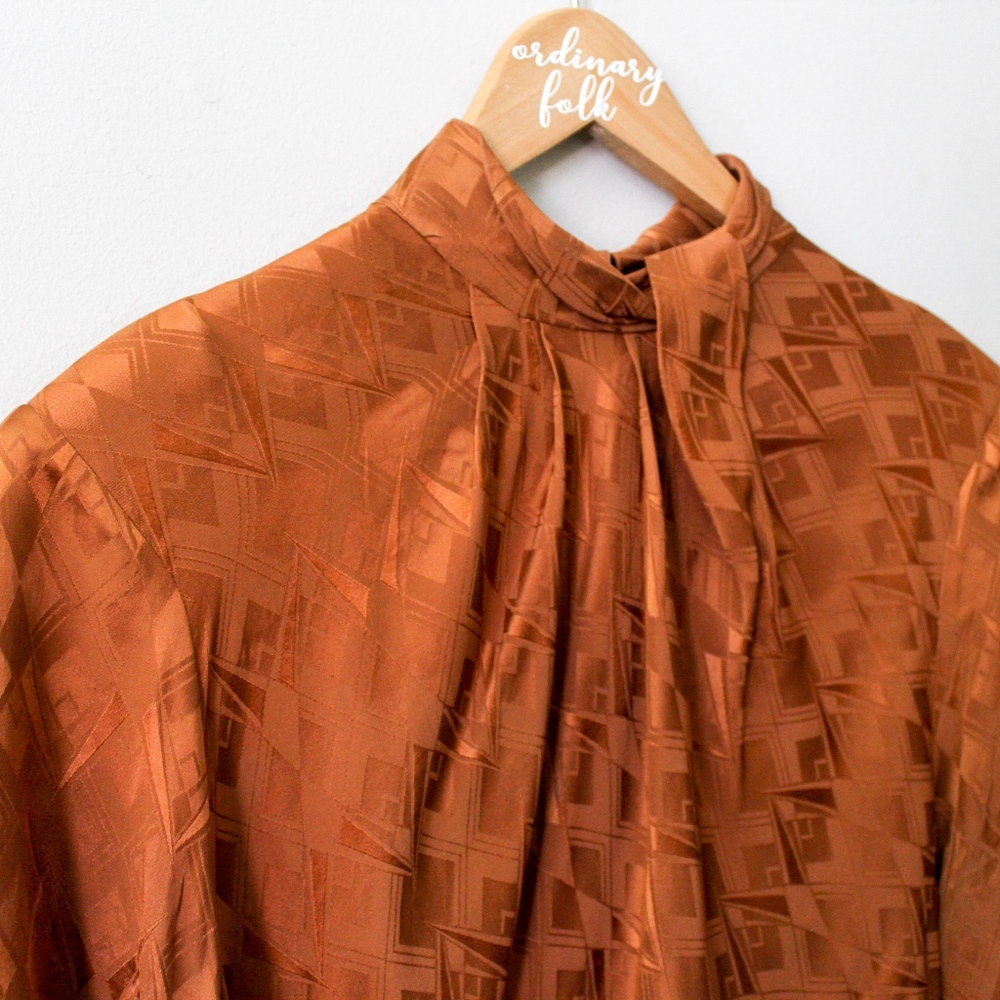 Oscar de le Renta Expressions Orange Blouse