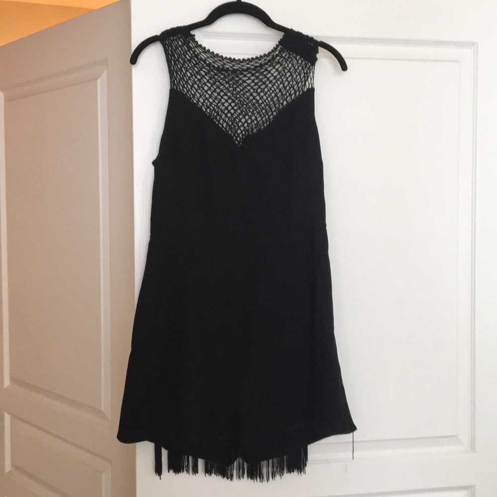 Black fringe romper