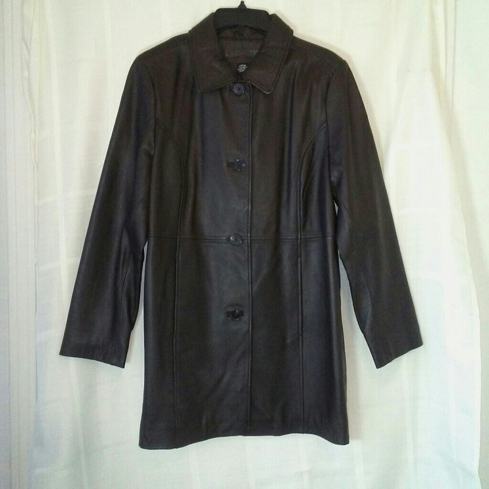 Brown leather jacket