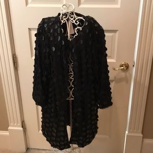 Anthropologie black Leather Disc Swing Jacket