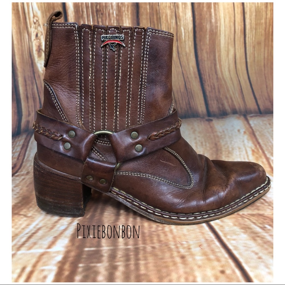 Vintage Pikolinos Harness Western Boots