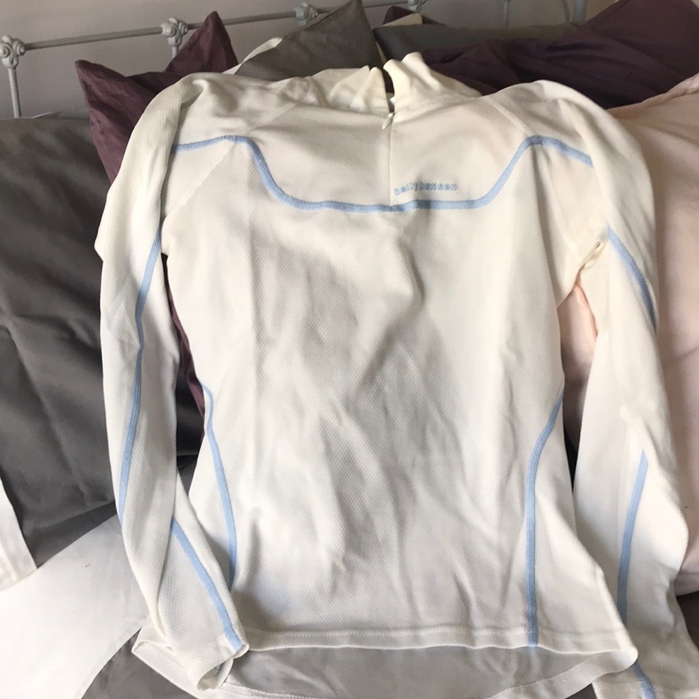 Helly Hansen white quarter zip base layer shirt