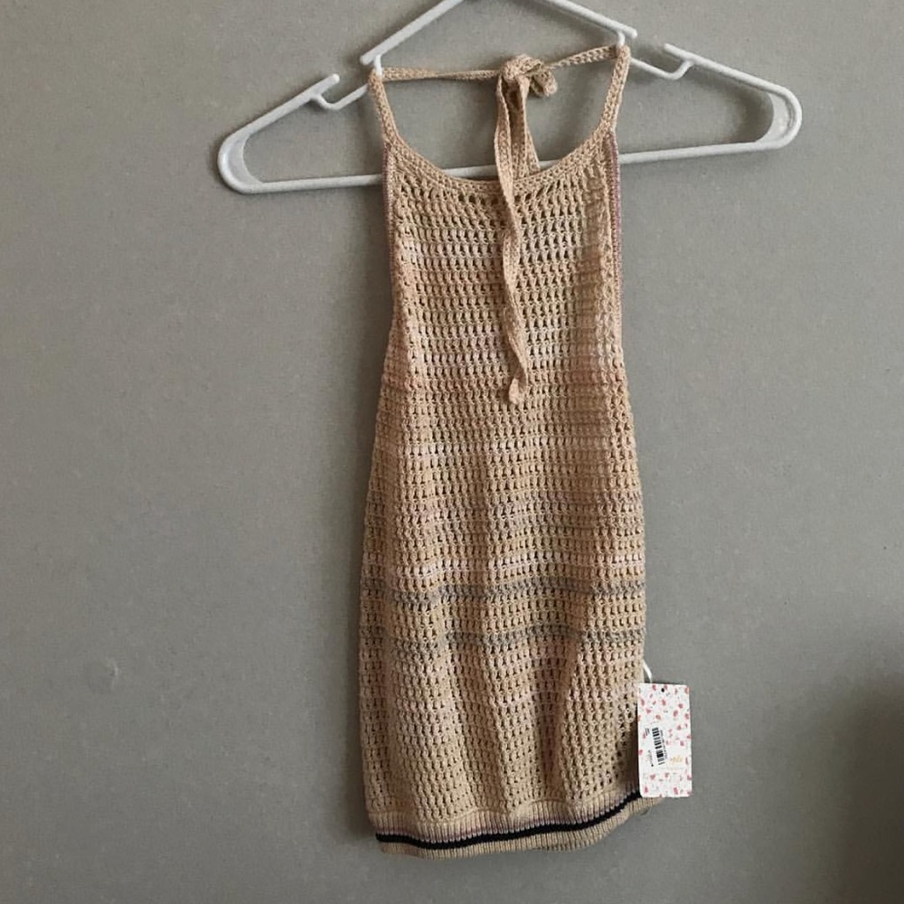Knit free people open back shirt