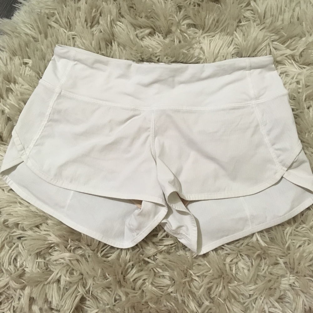 Lululemon White Speed Shorts