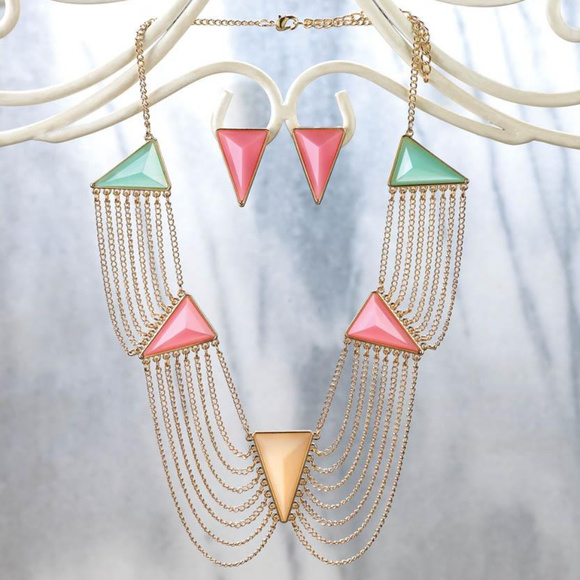 BEAUTIFUL MODERN ART DECO JEWELRY SET - Picture 3 of 5
