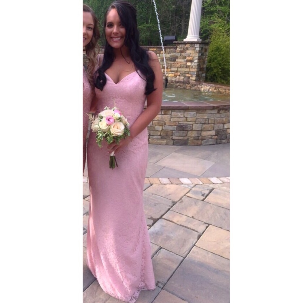 • Bari Jay Blush Pink Bridesmaid Dress •