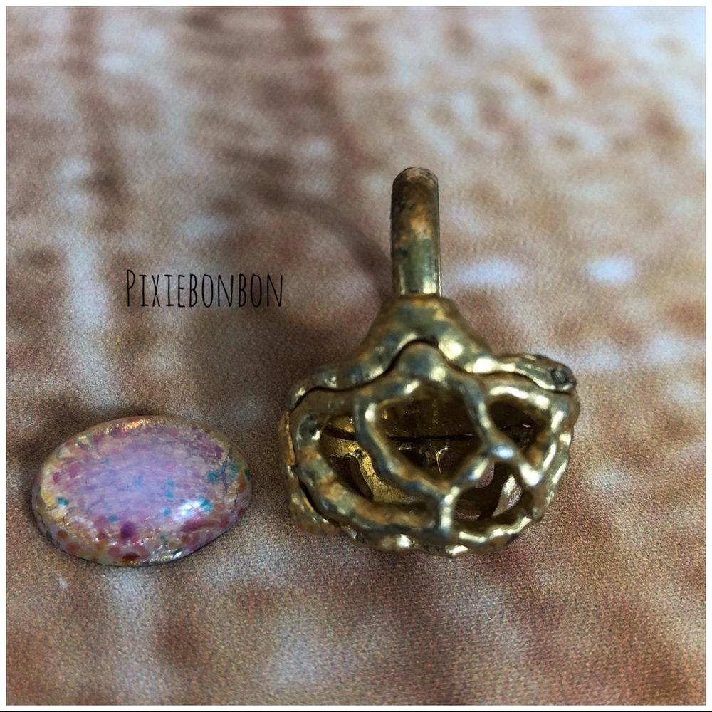 Vintage Cage Ring w/ Interchangeable Stones