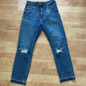 ASOS Cropped Frayed Hem Jeans