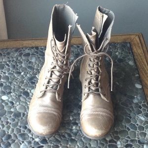 Leather lace up boots