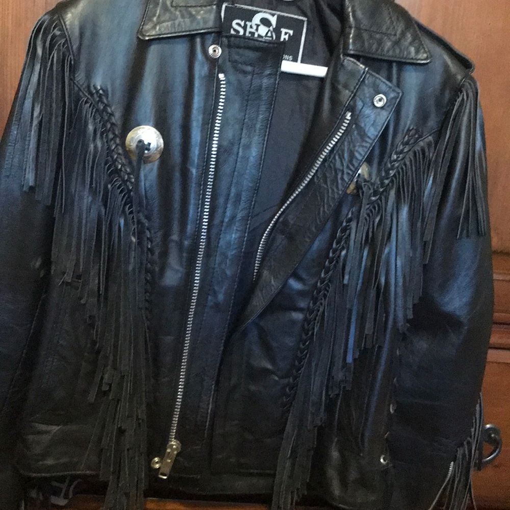 Leather riding jacket