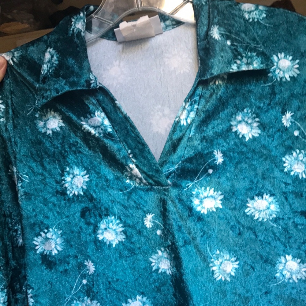 Turquoise vintage velvet dress