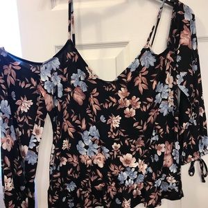 Never worn cold shoulder floral top