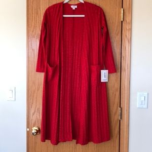 NWT XS LuLaRoe Red Sarah Cardigan
