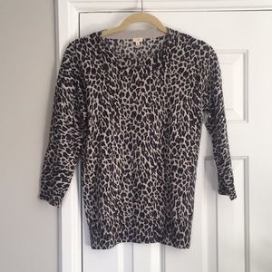 J.Crew Factory Leopard Print  3/4 Sweater