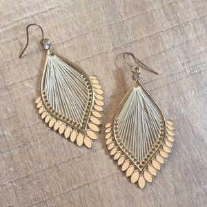 Peach & gold chandelier earrings