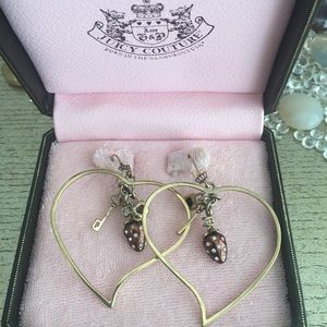 Juicy Couture Heart Shaped Hoops w/ Charms