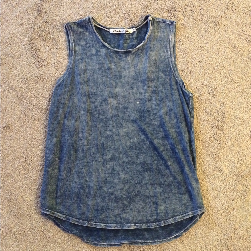 Michael Stars Jean Washed Blue Tank Top