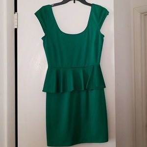 Emerald Green Peplum Dress
