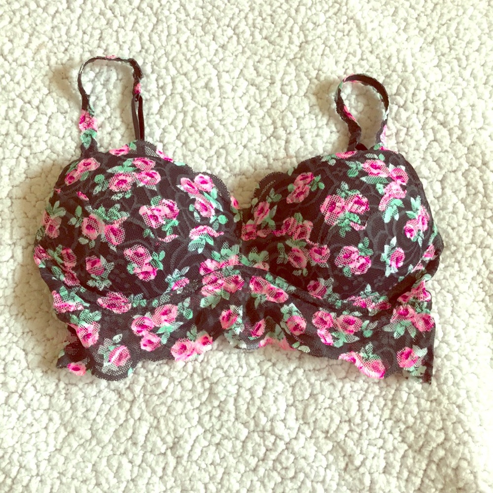 PINK rose push up bralette