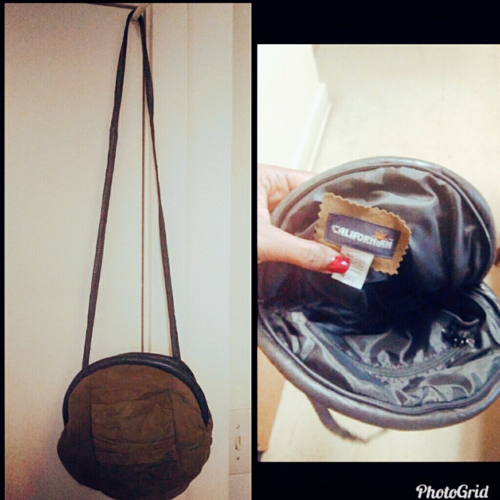 Cross body Olive green circle shaped purse