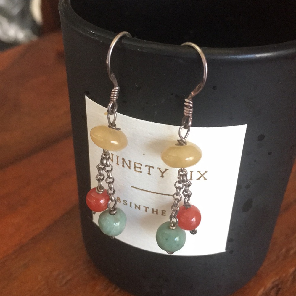 Jade + earth tone earrings