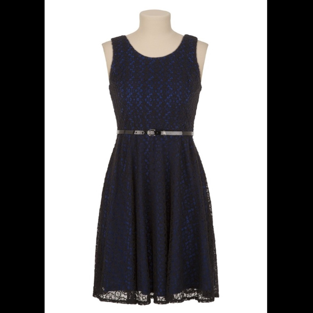 Maurices 11/12 Black & Blue Sleeveless Lace Dress