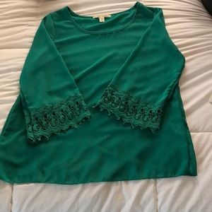 chiffon teal top