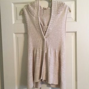 Free People knit sweater vest with hood. Like new!