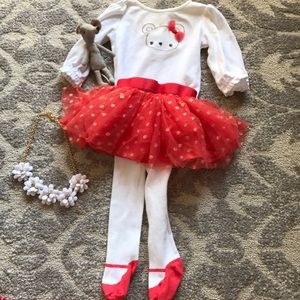 Matching set tutu and tights long sleeve onesie