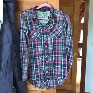 Free people plaid button up size small