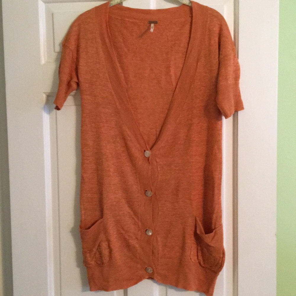 Free People oversized knit cardigan.