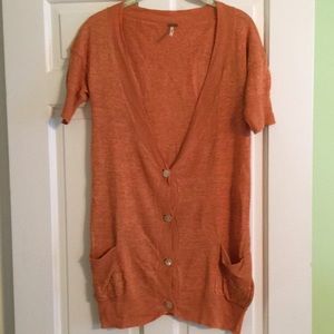 Free People oversized knit cardigan.