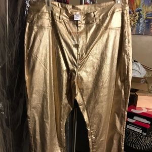 Plus Size Gold Spandex Jeans
