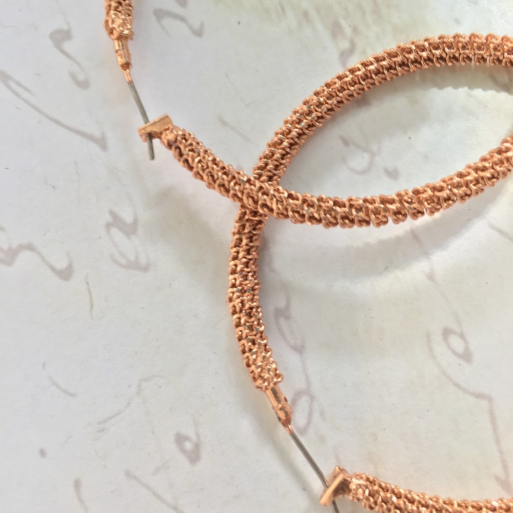 Betsey Johnson Rose Gold Hoop Earrings