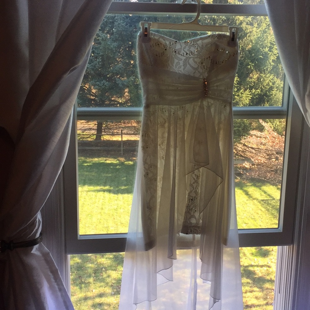 High low dress strapless dress