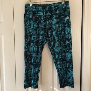 Teal and Black Yoga Capris