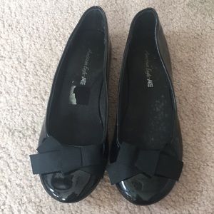 American Eagle black patent flats, size 6